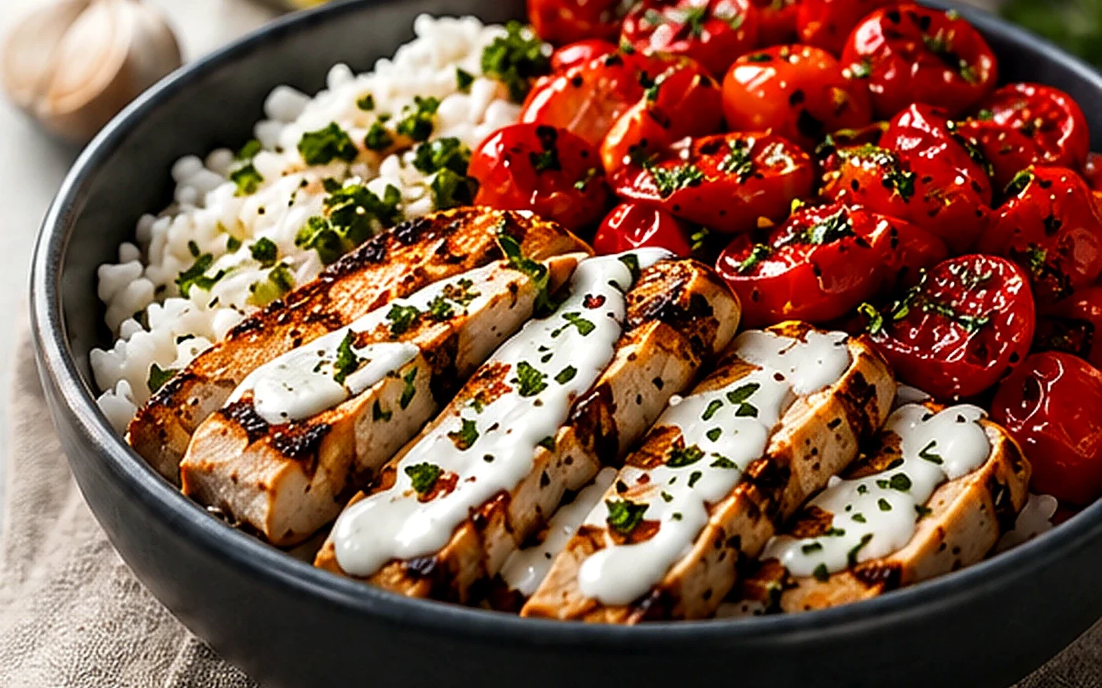 High-protein chicken bowl